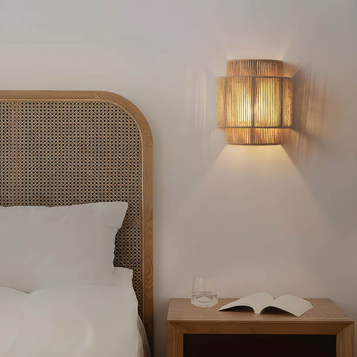Lampa Ścienna Rustykalna Naturalna Sznur Inomhuslampa