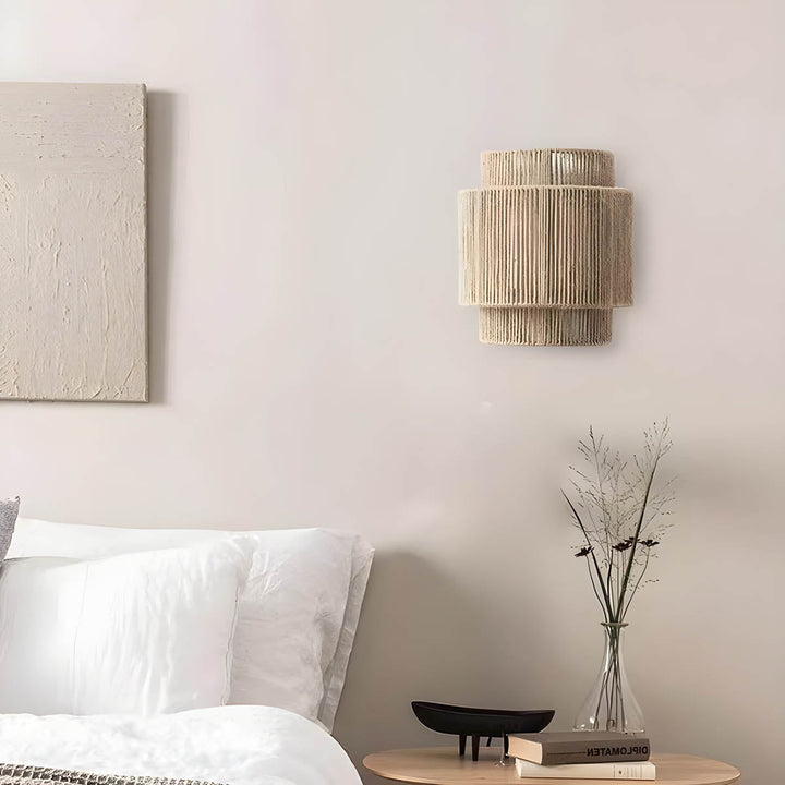 Lampa Ścienna Rustykalna Naturalna Sznur Inomhuslampa