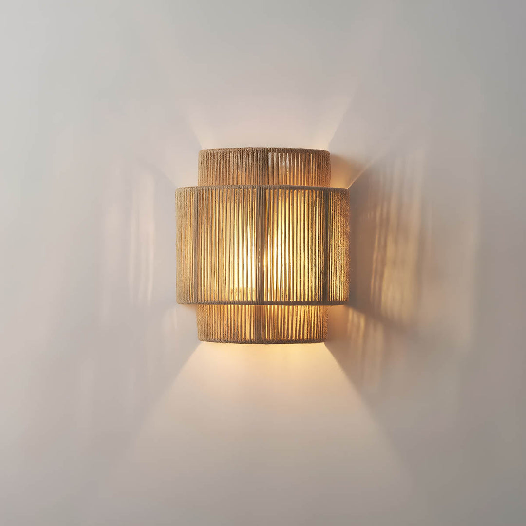 Lampa Ścienna Rustykalna Naturalna Sznur Inomhuslampa