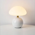 Lampa stołowa kremowa ceramiczna LED w kształcie grzyba