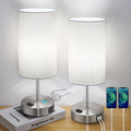 Lumora Stolik Nocny z Lampą Ładowania – Lampa Nocna LED z Dotykowym Sterowaniem i Portem USB