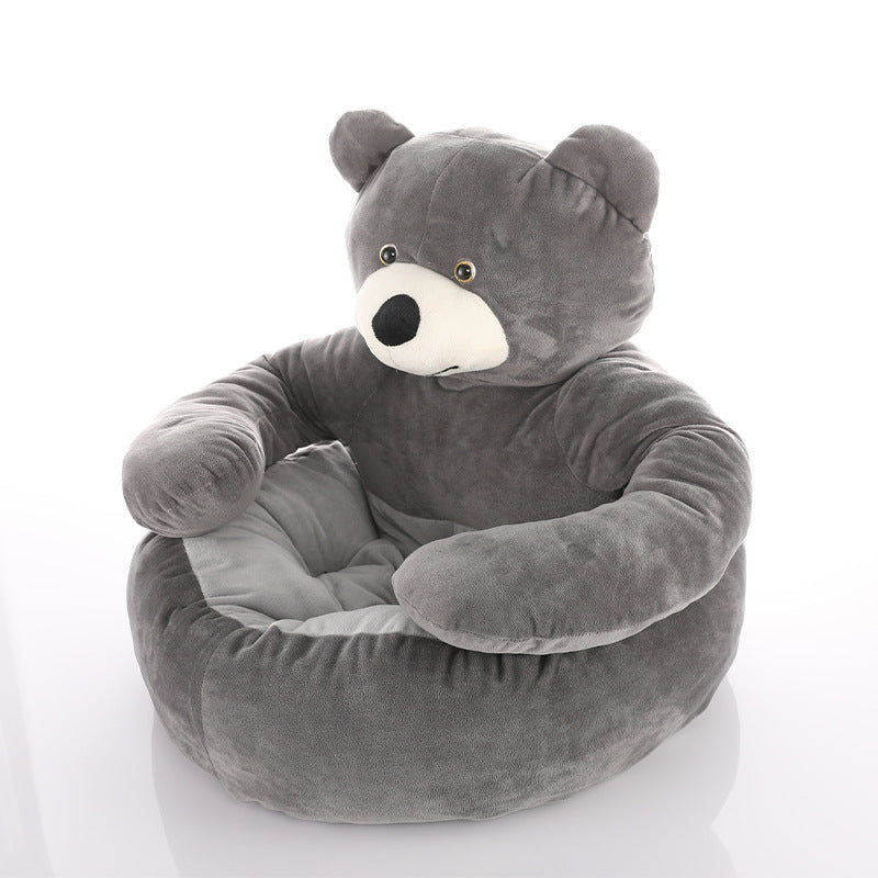 Przytulna Sofa dla Kota w Kształcie Misia z Miękkiego Kerseymer