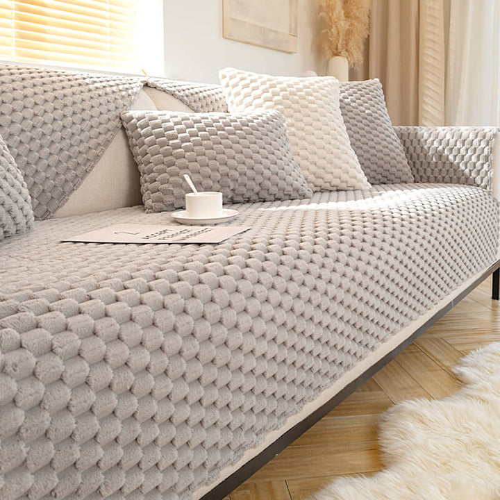 Pokrowiec na kanapę Honeycomb Plush Gruby Antypoślizgowy dla Zwierząt
