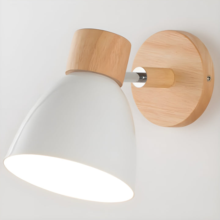 Nordisk Lampa Ścienna z Drewna | Kompaktowa lampa E27 z włącznikiem | Naturalne drewno