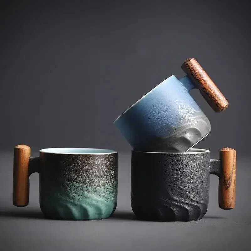 Rustykalne ceramiczne kubki – Ręcznie robione kubki do kawy w boho designie