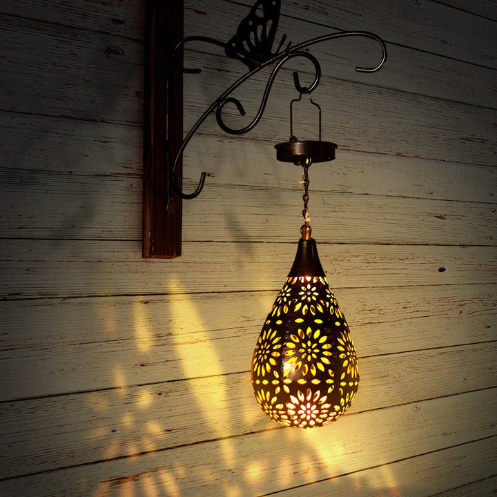Lampa ogrodowa wisząca | Stylowe oświetlenie zewnętrzne zasilane energią słoneczną