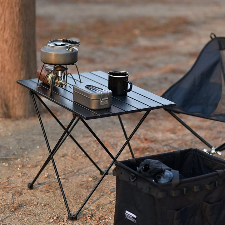 Camping Składany Stół Aluminiowy Czarny