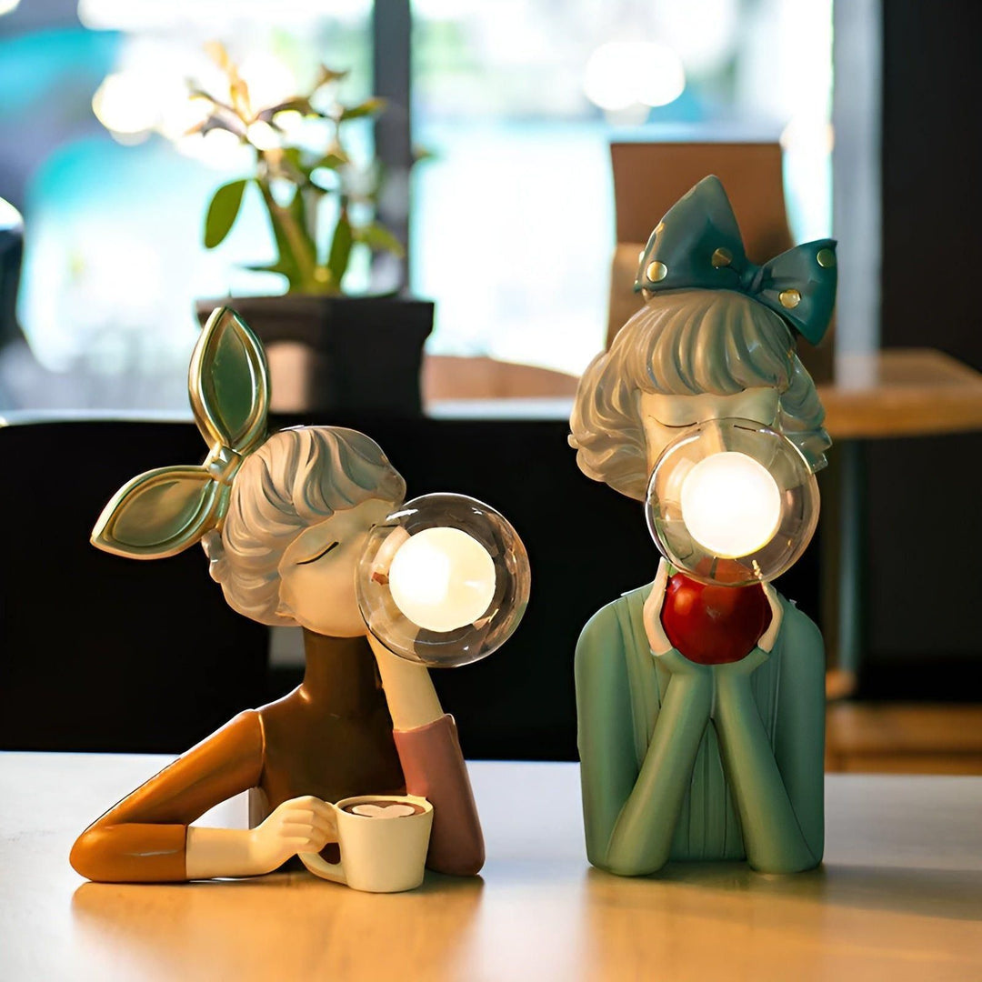 Nocna lampa z efektem bąbelków – USB Bubble Girl Ornament do stworzenia przytulnego domu