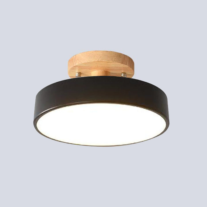 Lampa sufitowa LED z drewna