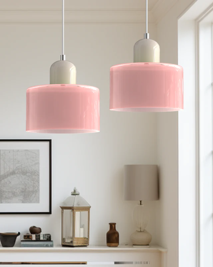 Formiva Pendel Lampa | Retro Nowoczesny Szklany Klosz | Ambient E26 Oświetlenie | Hardwired Lampa sufitowa