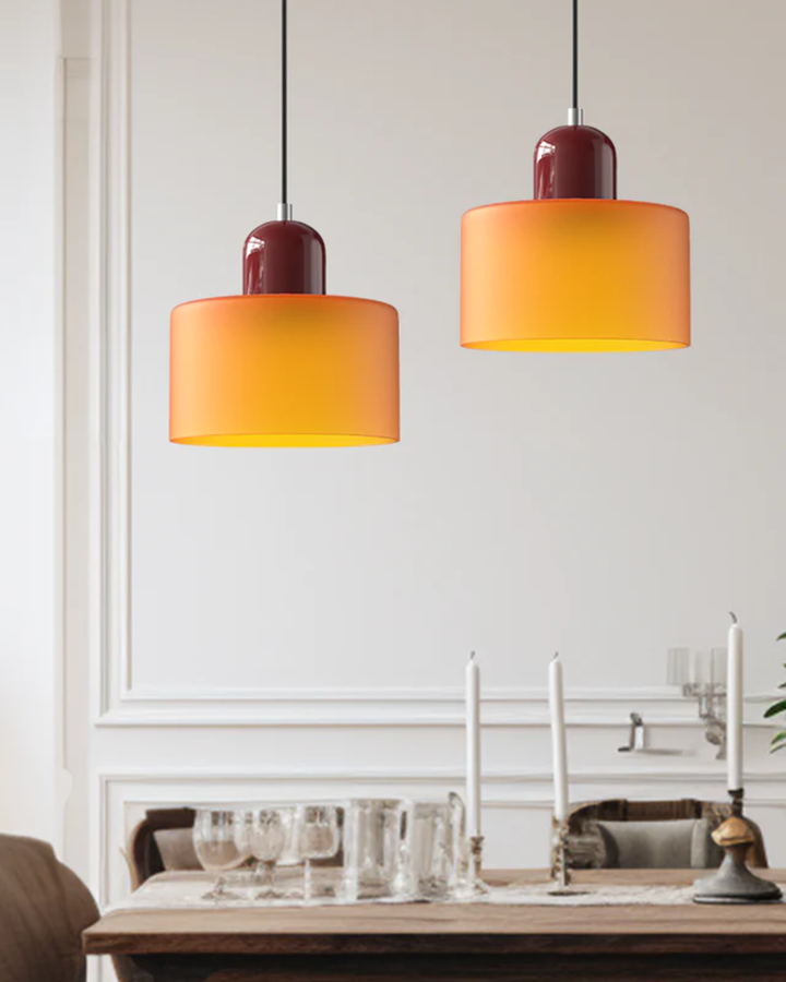 Formiva Pendel Lampa | Retro Nowoczesny Szklany Klosz | Ambient E26 Oświetlenie | Hardwired Lampa sufitowa