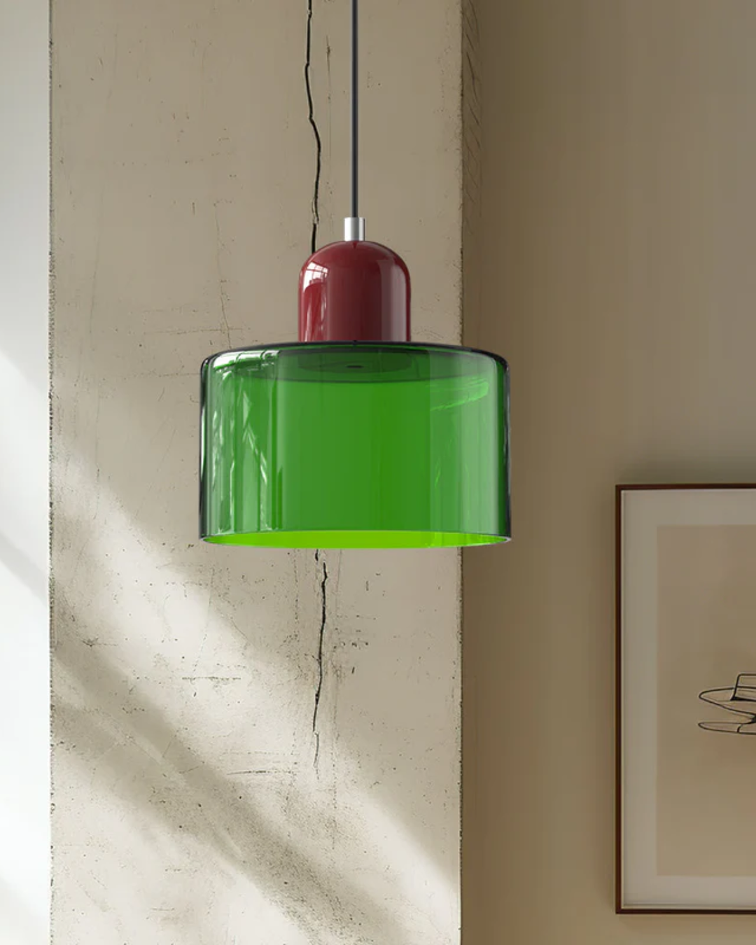 Formiva Pendel Lampa | Retro Nowoczesny Szklany Klosz | Ambient E26 Oświetlenie | Hardwired Lampa sufitowa