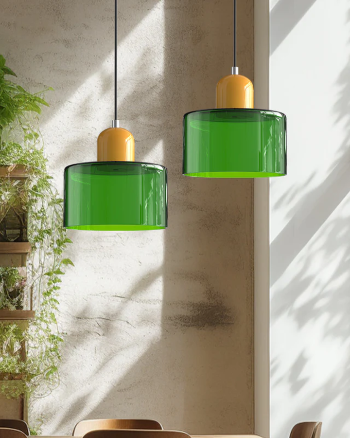 Formiva Pendel Lampa | Retro Nowoczesny Szklany Klosz | Ambient E26 Oświetlenie | Hardwired Lampa sufitowa