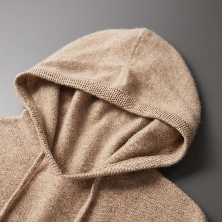Hoodie z Wełny Merino dla Mężczyzn z Miękkim Wykończeniem