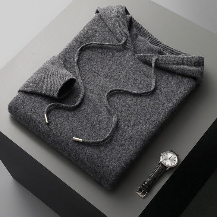 Hoodie z Wełny Merino dla Mężczyzn z Miękkim Wykończeniem