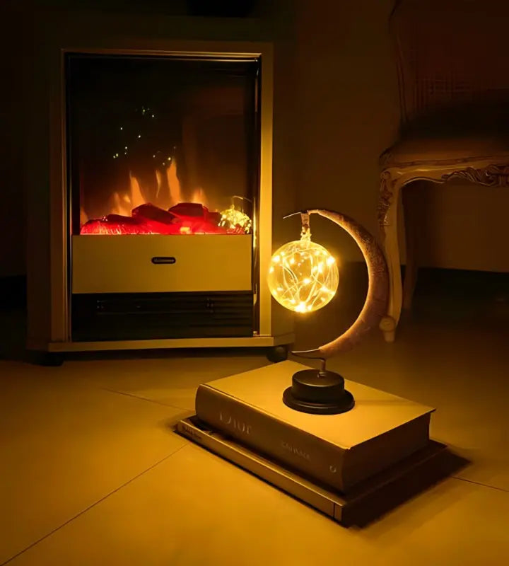 Lampa stołowa z ciepłym blaskiem księżyca