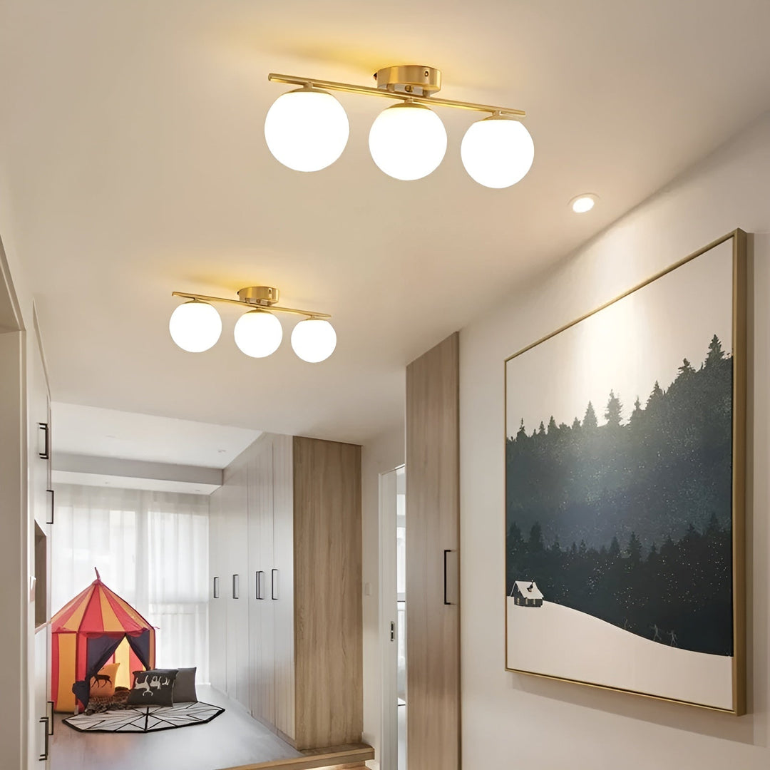 Lampa sufitowa LED i szkło – Skandynawski design | Do salonu i sypialni