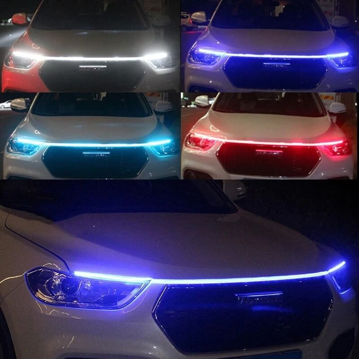 GlowTail - LED DRL List do Samochodu | 150cm Sekwencyjna Taśma Świetlna z Wodoodporną Konstrukcją