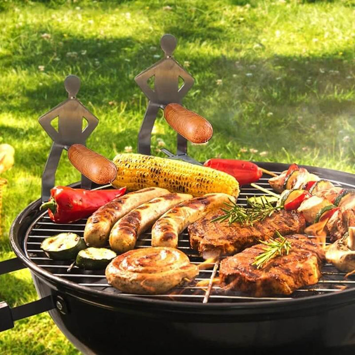 Sausbro - Przenośny uchwyt na kiełbaski ze stali nierdzewnej do kempingu, grillowania i pikników 5szt