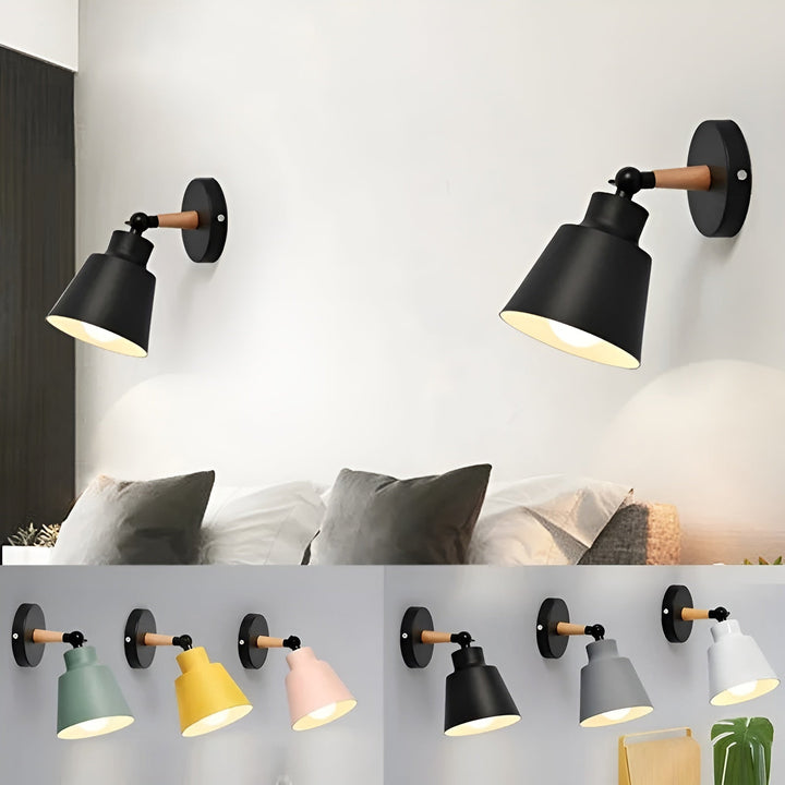 Lampa ścienna LED z litego drewna – Minimalistyczny design do sypialni i przedpokoju
