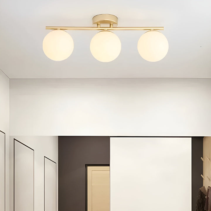 Lampa sufitowa LED i szkło – Skandynawski design | Do salonu i sypialni