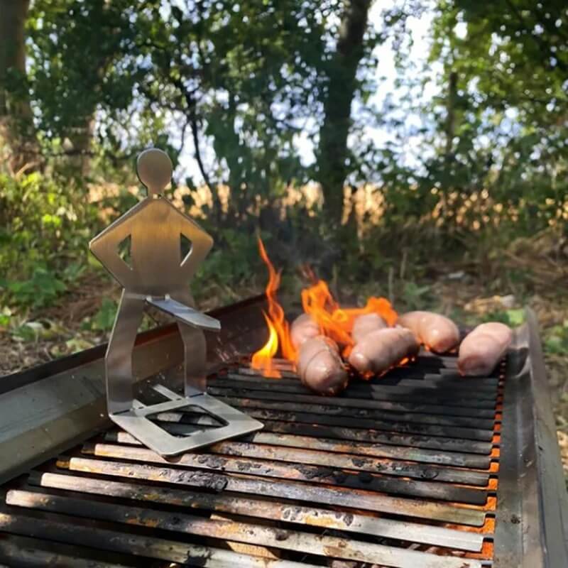 Sausbro - Przenośny uchwyt na kiełbaski ze stali nierdzewnej do kempingu, grillowania i pikników 5szt