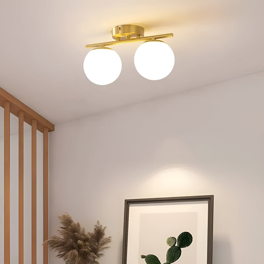 Lampa sufitowa LED i szkło – Skandynawski design | Do salonu i sypialni