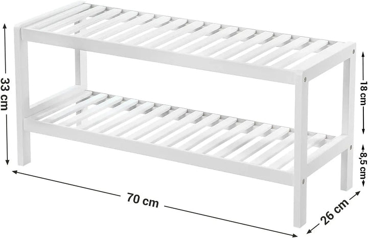 BambooHaven Rack – 2-poziomowy bambusowy stojak na buty