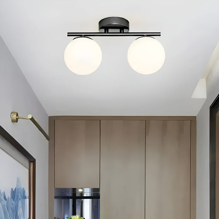 Lampa sufitowa LED i szkło – Skandynawski design | Do salonu i sypialni