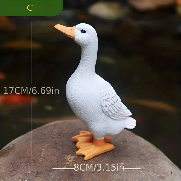 PuddlePals Rzeźba – Styl Wiejski Kaczka &amp; Gęś Figura