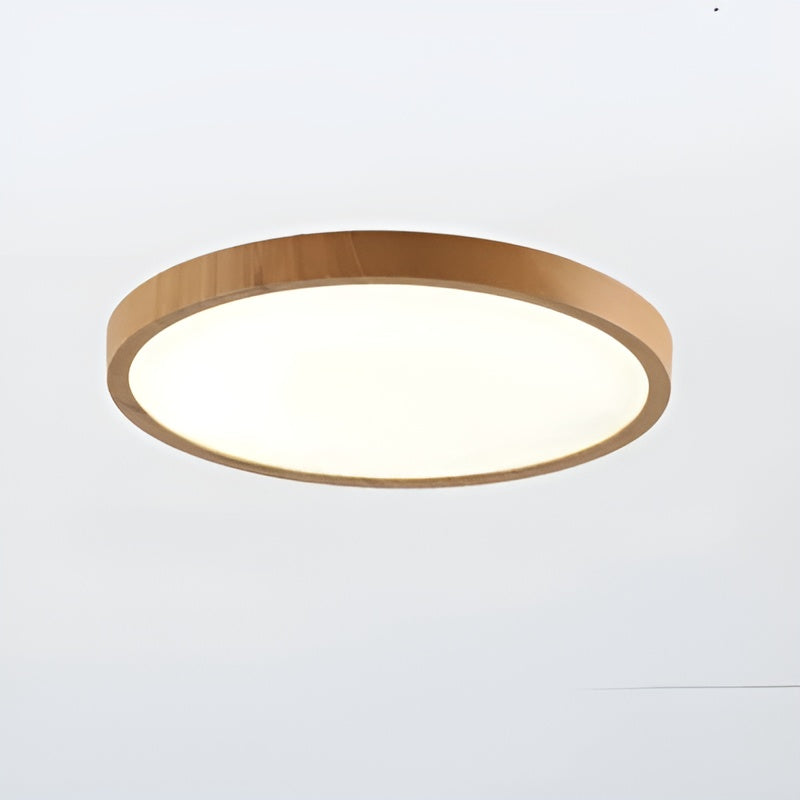 GrainGlow Light - Nowoczesna Ultra-Cienka Lampa Sufitowa z Drewna