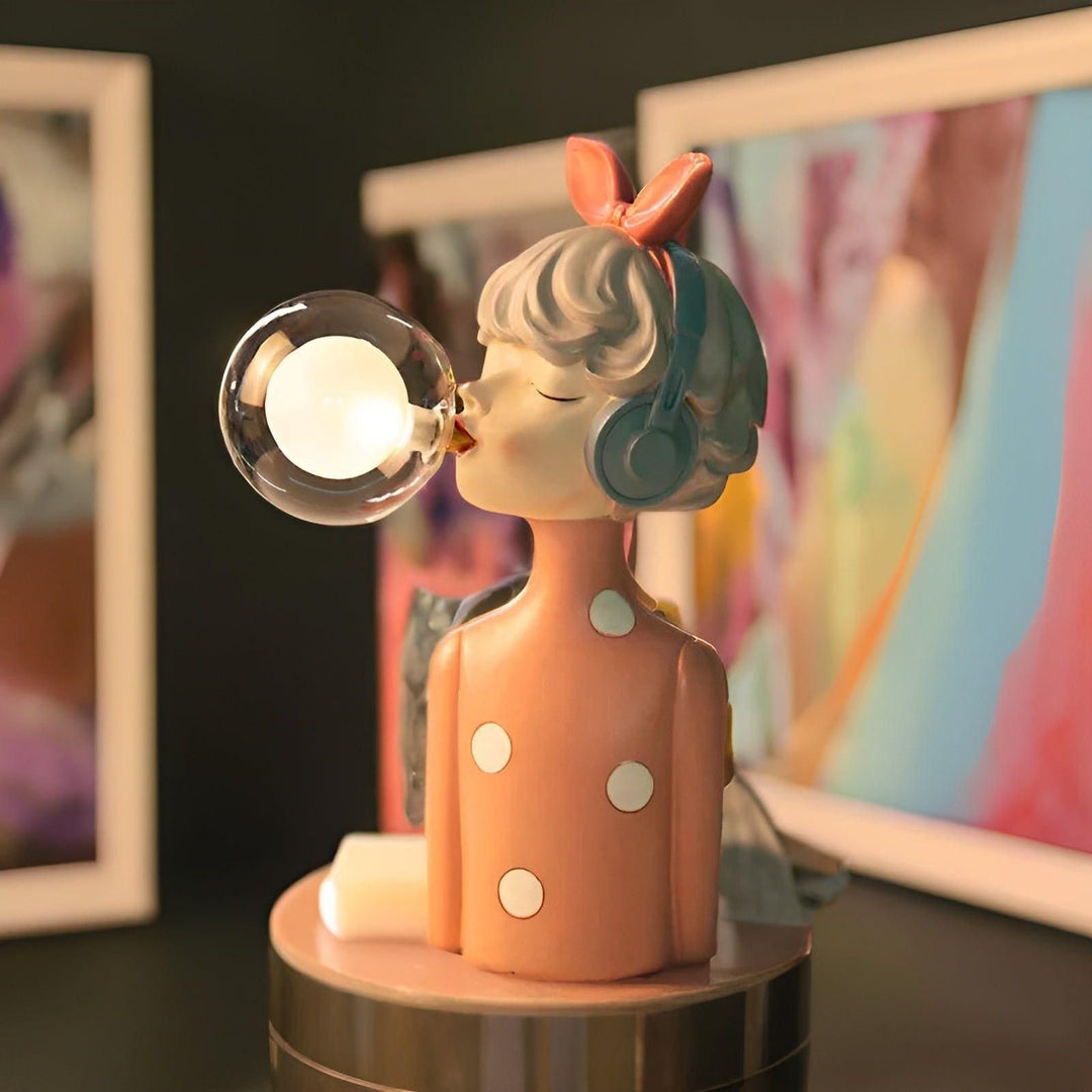 Nocna lampa z efektem bąbelków – USB Bubble Girl Ornament do stworzenia przytulnego domu