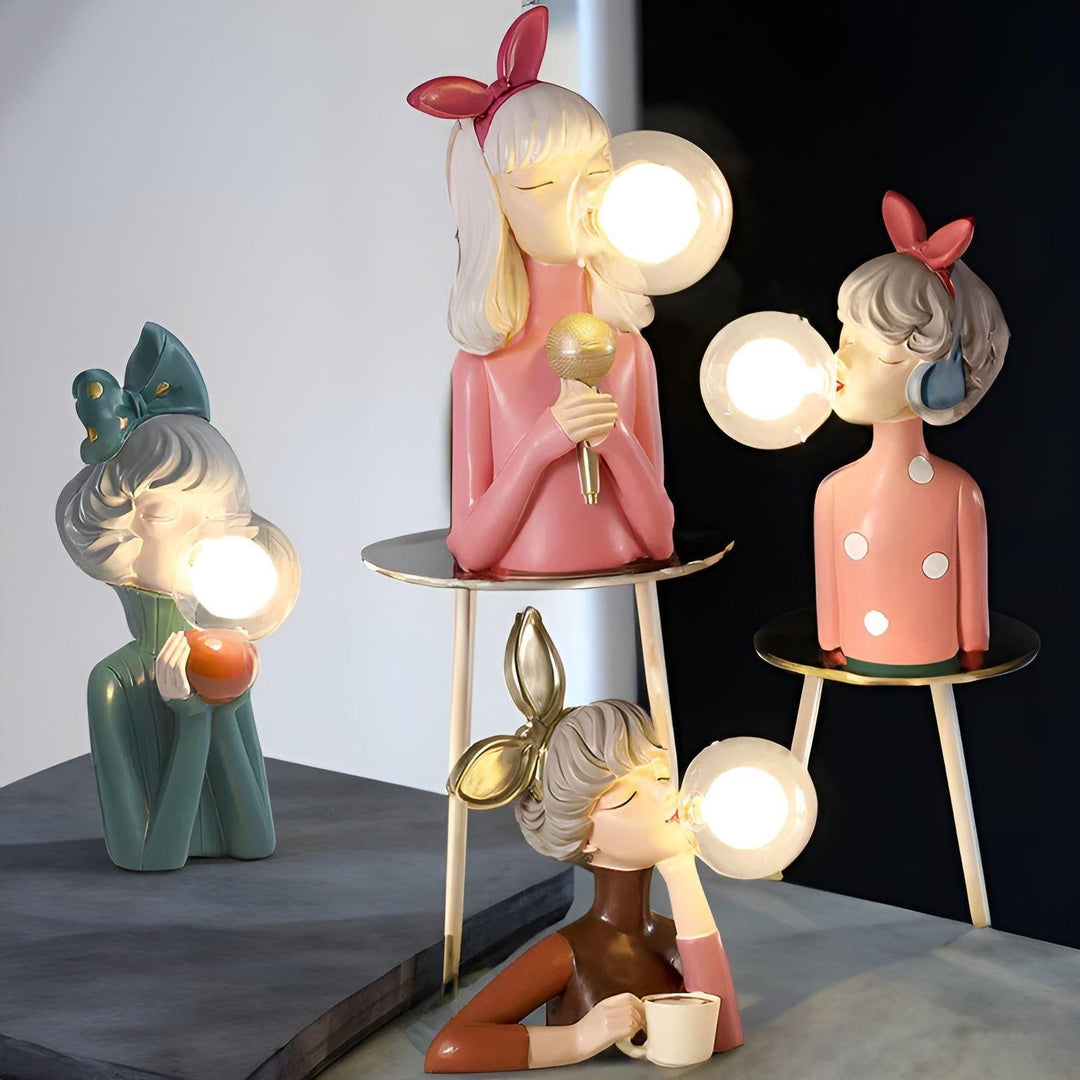 Nocna lampa z efektem bąbelków – USB Bubble Girl Ornament do stworzenia przytulnego domu