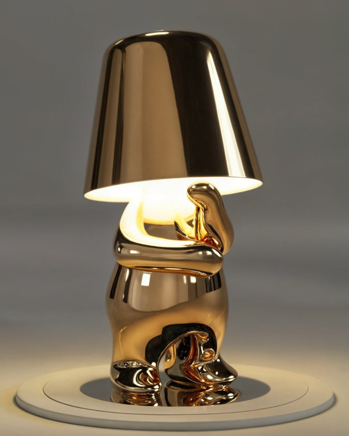Złota lampa biurkowa USB z funkcją ściemniania 1800mAh