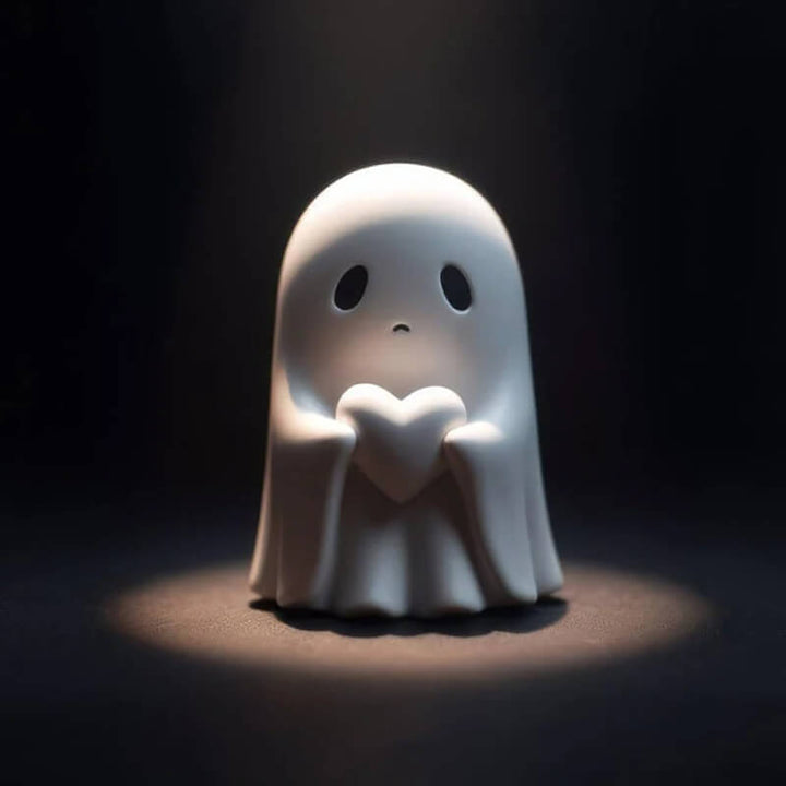 Dekoracja Halloween: Słodka Rzeźba Duch – Straszna i Zabawna Figurynka do Domu