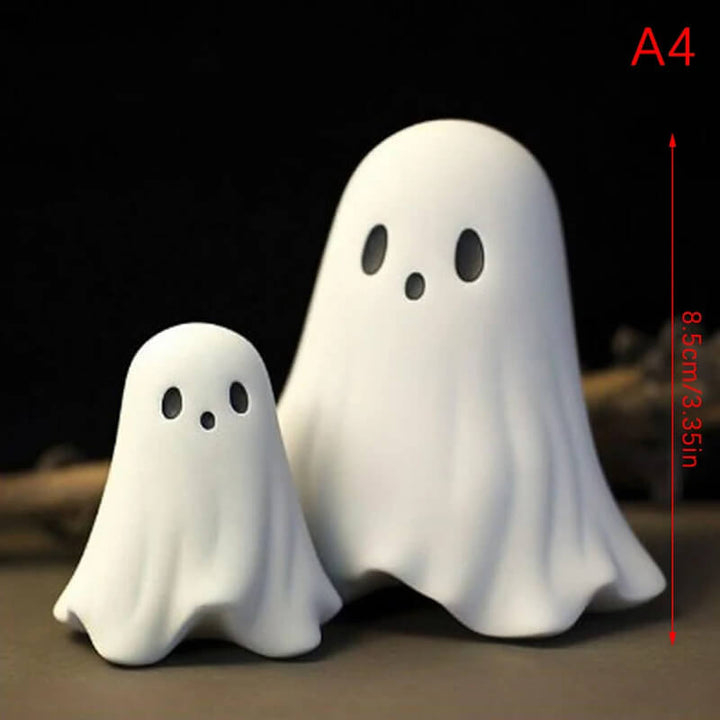 Dekoracja Halloween: Słodka Rzeźba Duch – Straszna i Zabawna Figurynka do Domu