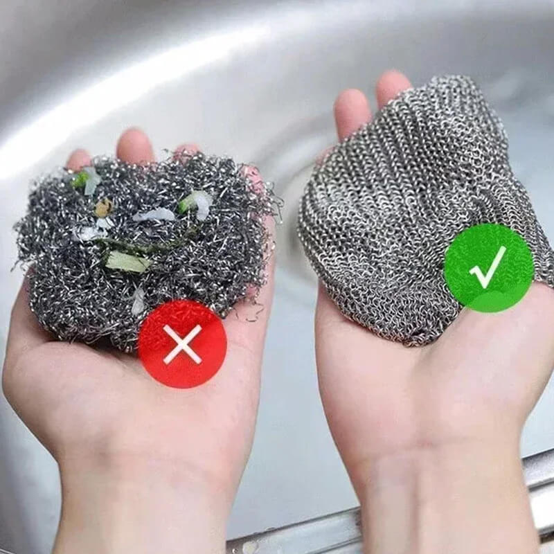 ScrubMaster - Wielofunkcyjna Ściereczka z Drutu Stalowego, Wielokrotnego Użytku i Skuteczna