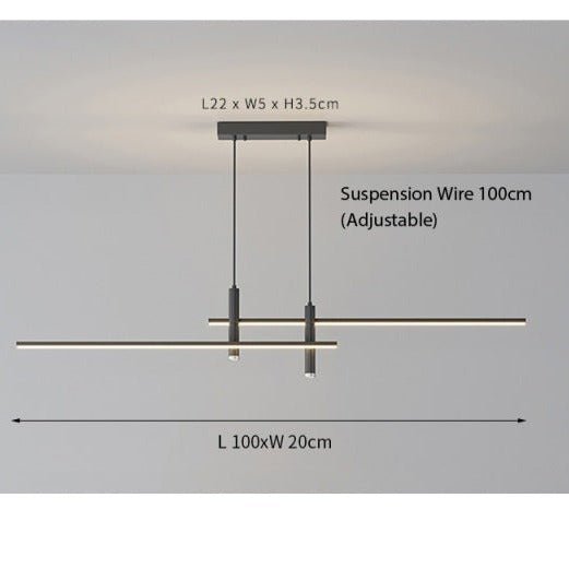 LumiLine – Nowoczesna Lampa LED Linowa z Regulowaną Wysokością i Przyciskiem Ściemniającym
