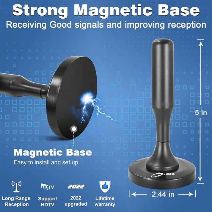 Royaleva HDTV 4K Magnetyczna Antena Cyfrowa 300 Mil Zasięgu