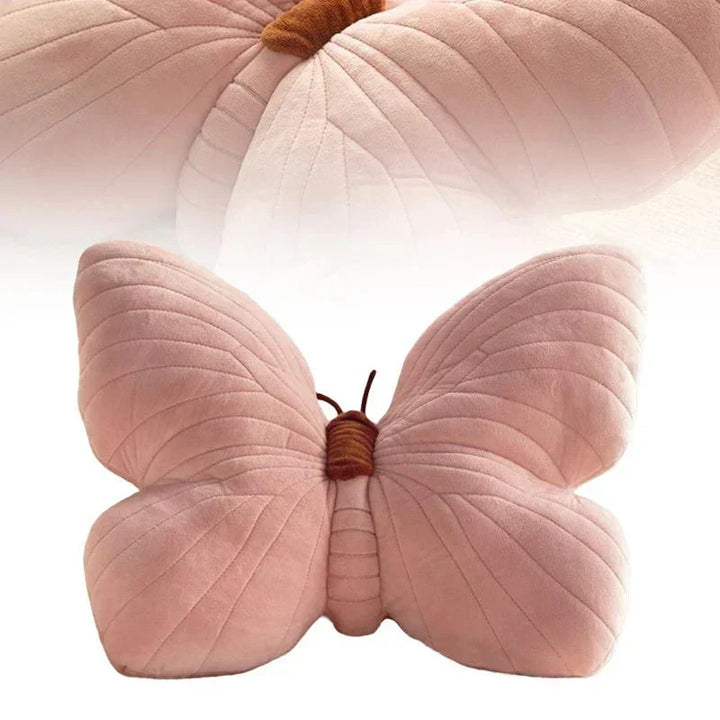 Różowa Pluszowa Poduszka Motyl do Sofy i Sypialni