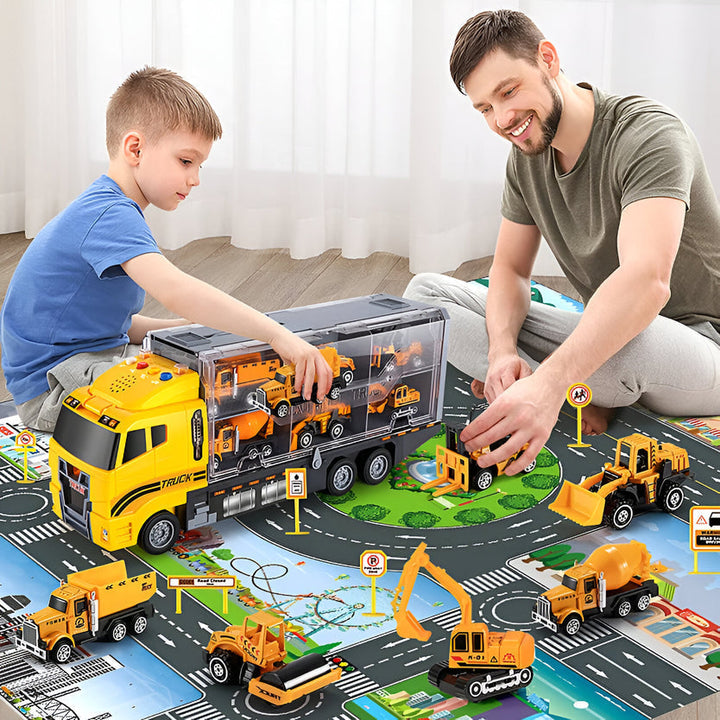Zestaw zabawek budowlanych z torbą transportową