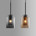 Lampa wisząca z połowy wieku w podwójnym szkle