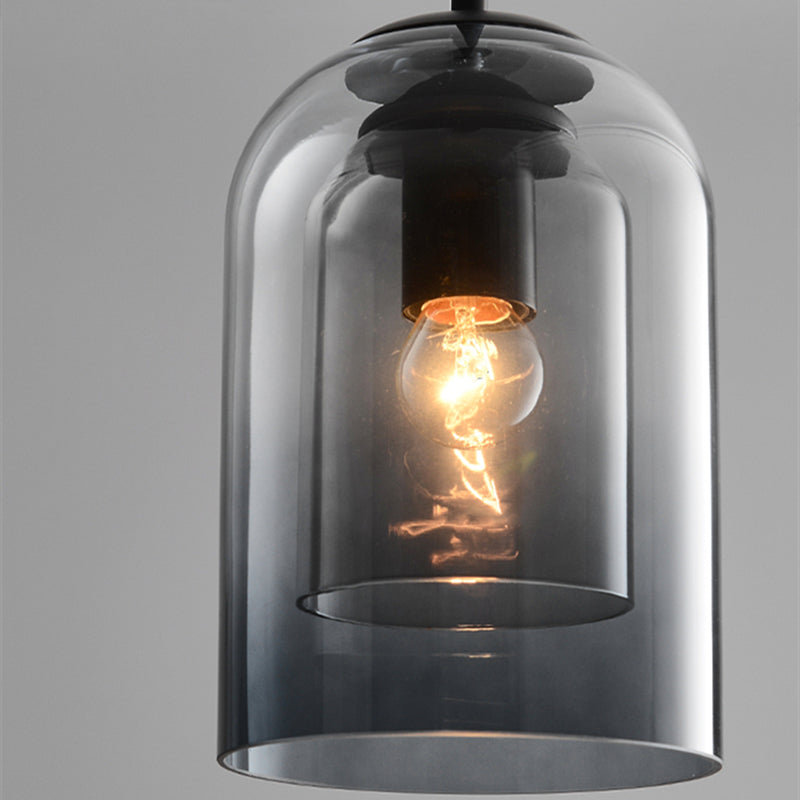 Lampa wisząca z połowy wieku w podwójnym szkle