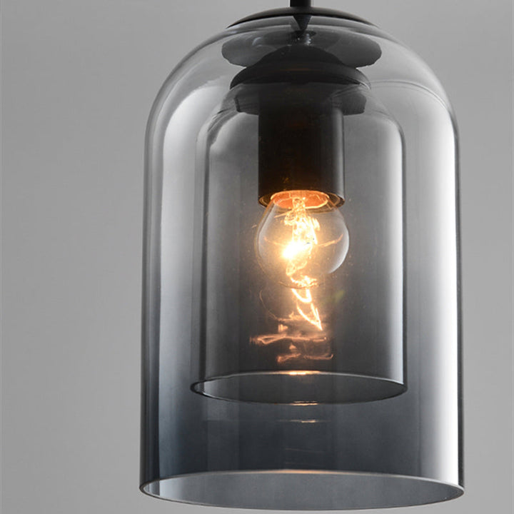 Lampa wisząca z połowy wieku w podwójnym szkle