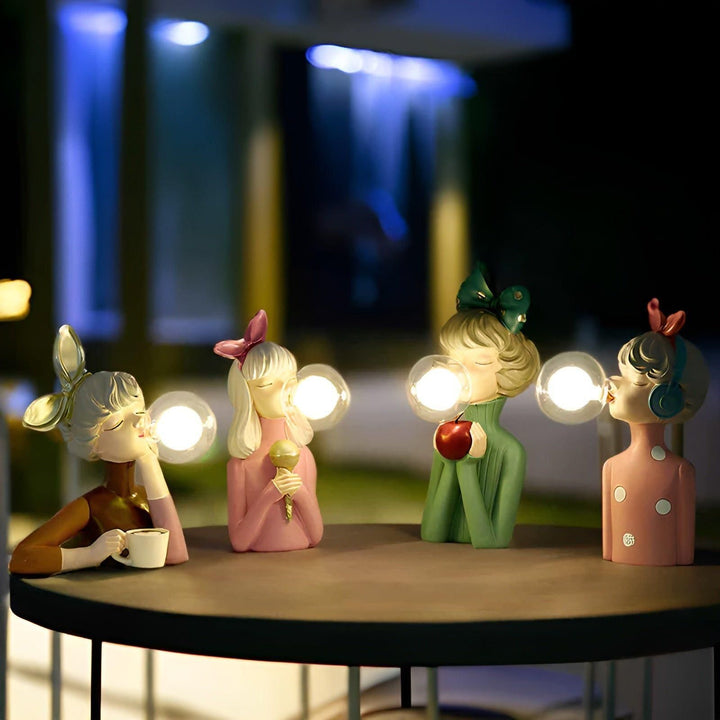 Nocna lampa z efektem bąbelków – USB Bubble Girl Ornament do stworzenia przytulnego domu