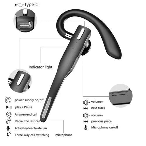 Luxora Trucker Dual Mic Bezprzewodowy Zestaw Słuchawkowy Bluetooth 5.1 z Redukcją Hałasu