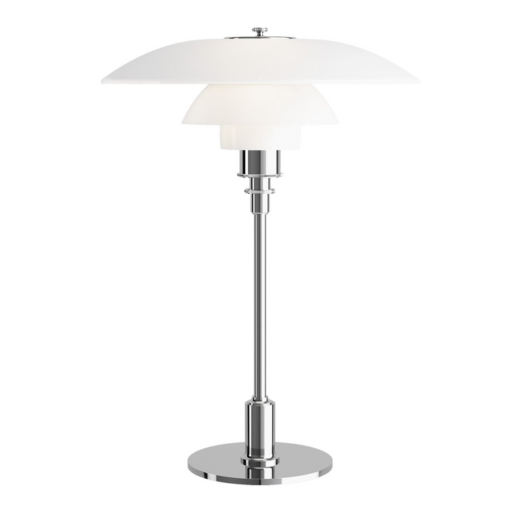 Lampa stołowa z szklanym kloszem i mosiężną podstawą