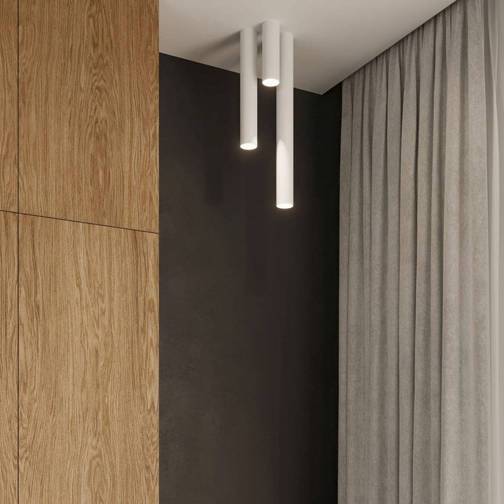 LAGOS 20 Biała Lampa Sufitowa - Nowoczesny Minimalistyczny Design - Trwała Stal - Łatwa Instalacja - Kompatybilna z Lampą GU10