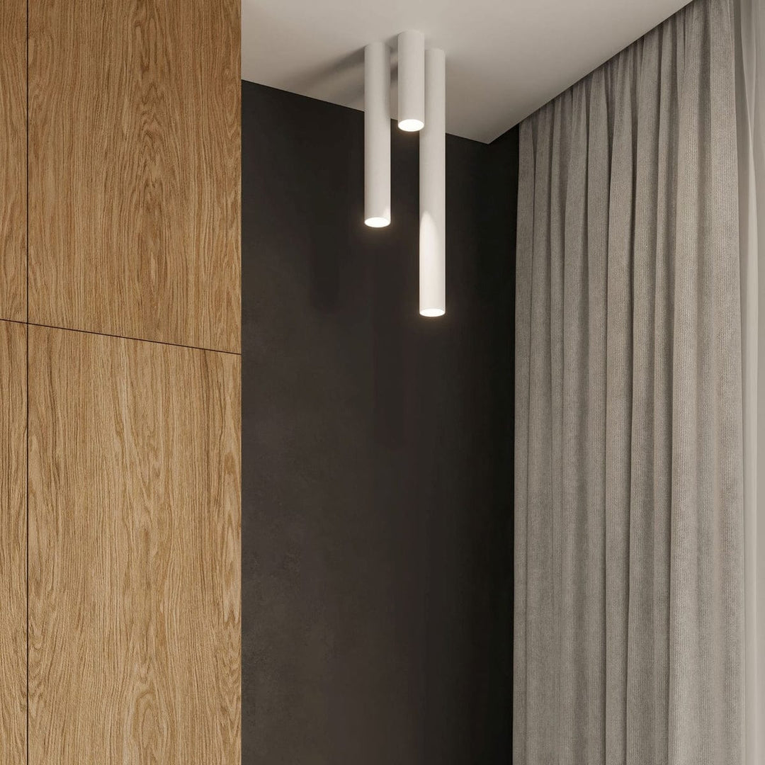 LAGOS 40 Biała Lampa Sufitowa - Nowoczesny Minimalistyczny Design - Trwała Stal - Łatwa Instalacja - Kompatybilna z Żarówkami GU10