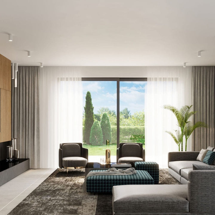LAGOS 40 Biała Lampa Sufitowa - Nowoczesny Minimalistyczny Design - Trwała Stal - Łatwa Instalacja - Kompatybilna z Żarówkami GU10